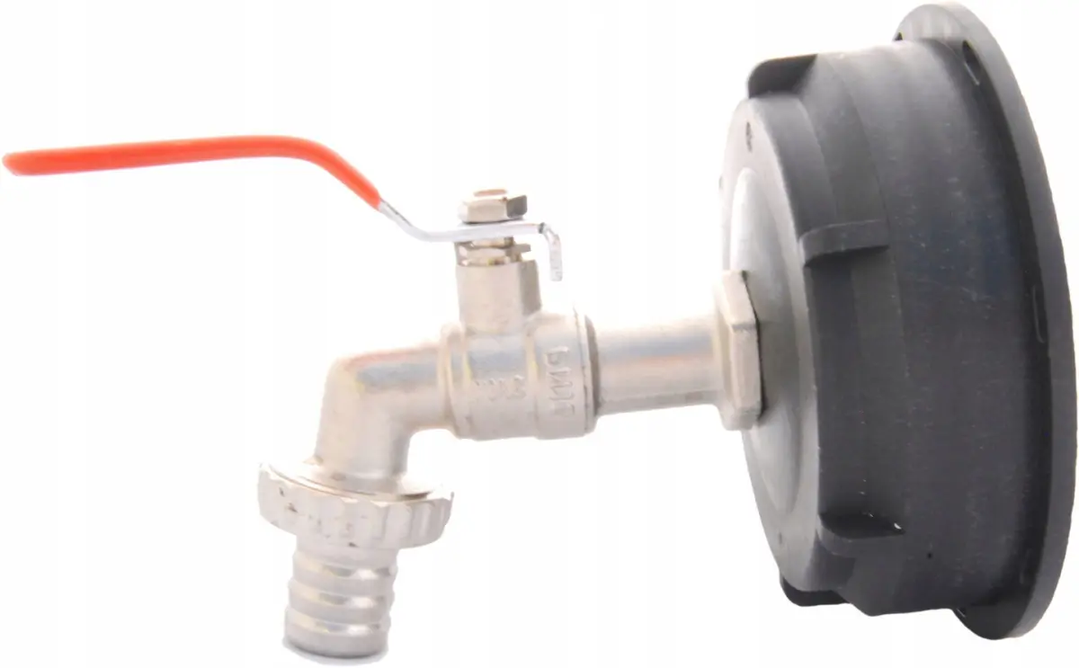 Kran metalowy 3/4 " + Nakrętka 10 cm na zbiornik 1000L - zdjęcie 1