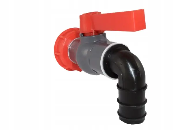 Zawór czerpalny 1 cal z nakrętką Fi/61 mm, dławica kątowa1 cal - zdjęcie 1